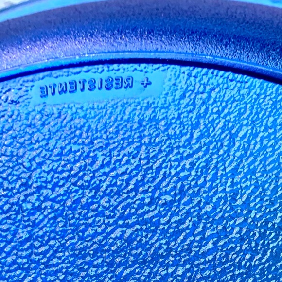 Cobalt blue glass deep round shaped serving plate with two handles serving dish - Picture 10 of 15